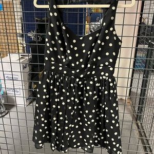 Black aqua polka dot dress